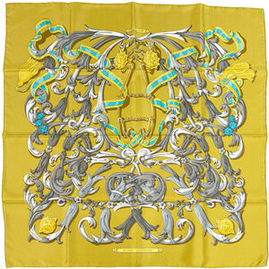 HERMES Yellow Silk Scarf